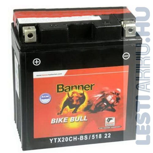 Banner Bike Bull AGM Motor Akkumulátor YTX20CH-BS 12V 18Ah 220A Bal+ (51822)
