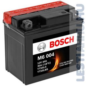 BOSCH M6 004 Motor Akkumulátor YTX5L-BS 12V 4Ah 80A Jobb+ (0092M60040)