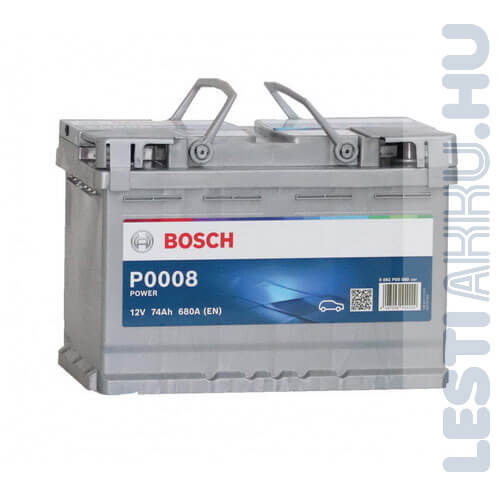 BOSCH Power Autó Akkumulátor 12V 74Ah 680A Jobb+ (0092P00080)