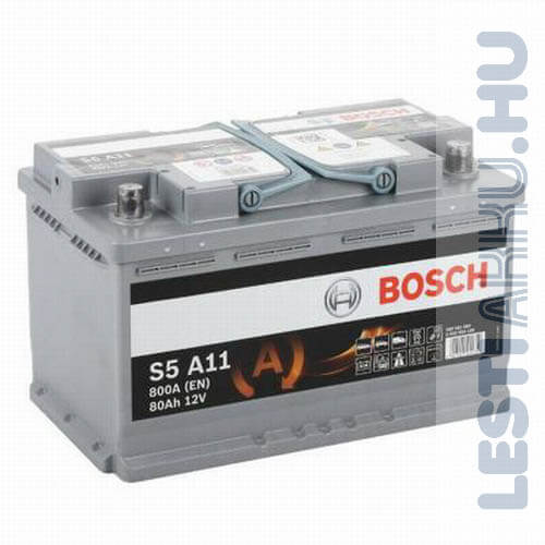 BOSCH Power Start Stop AGM Autó Akkumulátor 12V 80Ah 800A Jobb+ (0092PA0110)