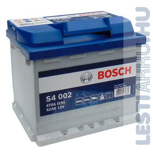 BOSCH Silver S4 Autó Akkumulátor 12V 52Ah 470A Jobb+ (0092S40020)
