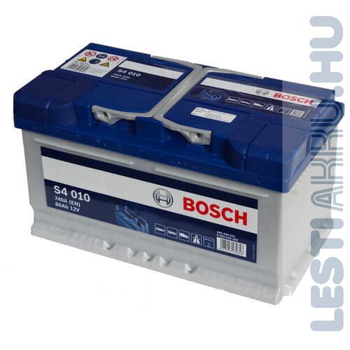 BOSCH Silver S4 Autó Akkumulátor 12V 80Ah 740A Alacsony Jobb+ (0092S40100)