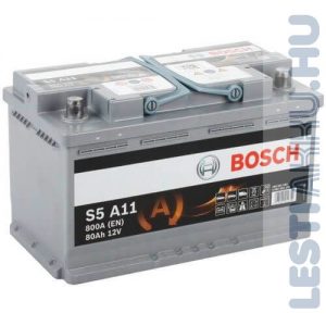 BOSCH Silver S5 AGM Autó Akkumulátor 12V 80Ah 800A Jobb+ (0092S5A110)