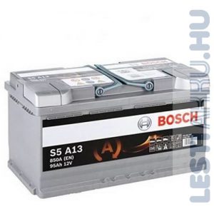 BOSCH Silver S5 AGM Autó Akkumulátor 12V 95Ah 850A Jobb+ (0092S5A130)