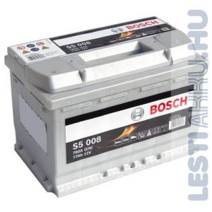 BOSCH Silver S5 Autó Akkumulátor 12V 77Ah 780A Jobb+ (0092S50080)