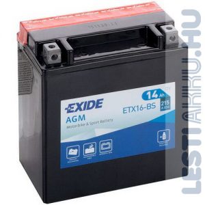 EXIDE Bike AGM Motor Akkumulátor YTX16-BS 12V 14Ah 215A Bal+