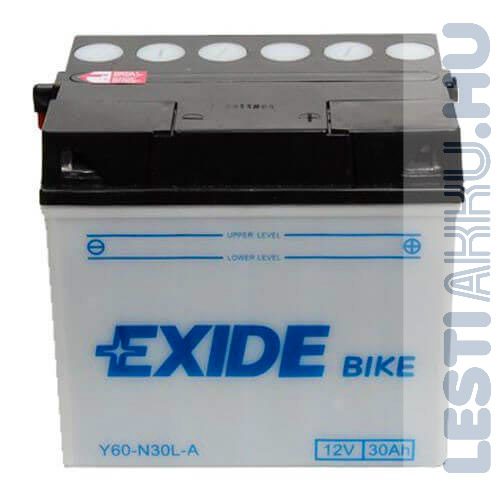 EXIDE Bike Fűnyíró Traktor Akkumulátor Y60-N30L-B 12V 30Ah 300A Jobb+