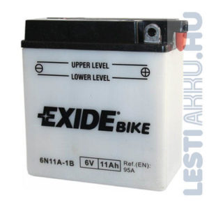 EXIDE Bike Motor Akkumulátor E6N11A-1B 6V 11Ah 95A Jobb+