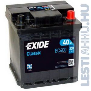 EXIDE Classic Autó Akkumulátor 12V 40Ah Punto 320A Jobb+ (EC400)