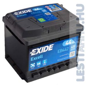 EXIDE Excell Autó Akkumulátor 12V 44Ah 420A Jobb+ (EB442)