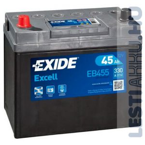 EXIDE Excell Autó Akkumulátor 12V 45Ah 330A Japán Bal+ (EB455)
