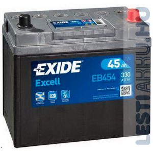 EXIDE Excell Autó Akkumulátor 12V 45Ah 330A Japán Jobb+ (EB454)