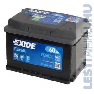 EXIDE Excell Autó Akkumulátor 12V 60Ah 540A Jobb+ (EB602)