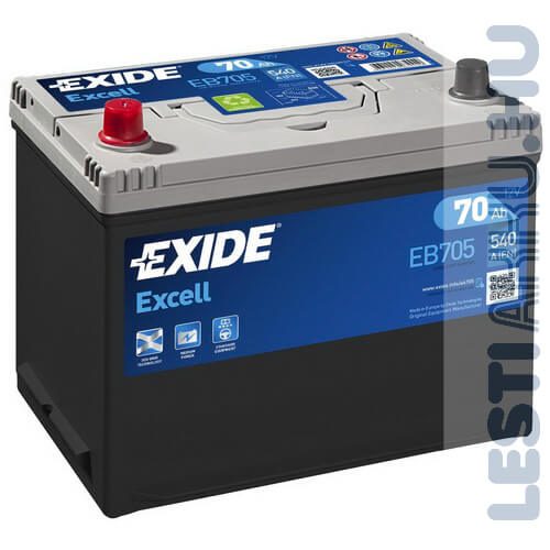 EXIDE Excell Autó Akkumulátor 12V 70Ah 540A Japán Bal+ (EB705)