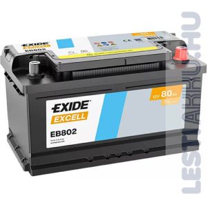Exide Excell Auto Akkumulator 12v 80ah 700a Jobb Eb802