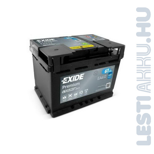 EXIDE Premium Autó Akkumulátor 12V 61Ah 600A Jobb+ (EA612)