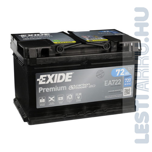 EXIDE Premium Autó Akkumulátor 12V 72Ah 720A Jobb+ (EA722)