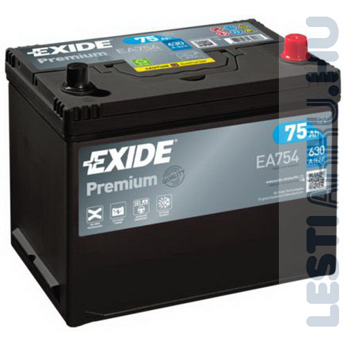 EXIDE Premium Autó Akkumulátor 12V 75Ah 630A Japán Jobb+ (EA754)