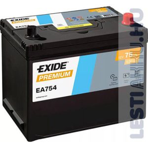 Exide Premium Auto Akkumulator 12v 75ah 630a Japan Jobb Ea754