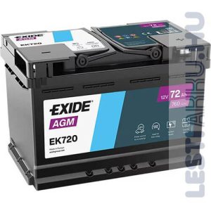Exide Start Stop Agm Auto Akkumulator 12v 72ah 760a Jobb Ek720