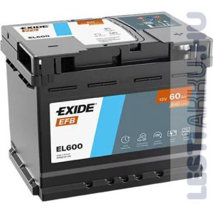 Exide Start Stop Efb Auto Akkumulator 12v 60ah 640a Jobb El600