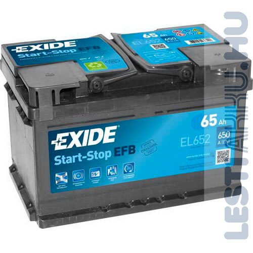 EXIDE Start Stop EFB Autó Akkumulátor 12V 65Ah 650A Jobb+ (EL652)