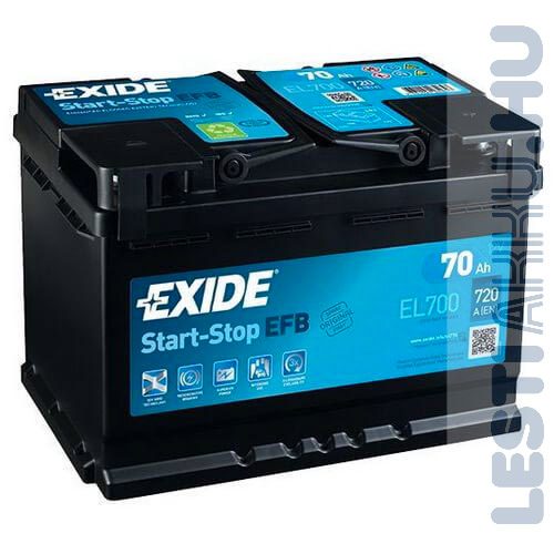 EXIDE Start Stop EFB Autó Akkumulátor 12V 70Ah 720A Jobb+ (EL700)