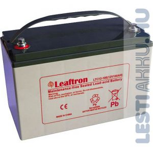 Leaftron ciklikus zselés AGM takarítógép akkumulátor 12V 100Ah bal+ (LTC12-100)