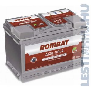 ROMBAT AGM-VRLA Autó Akkumulátor 12V 70Ah 760A Jobb+