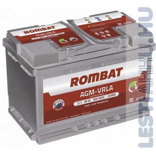 ROMBAT AGM-VRLA Autó Akkumulátor 12V 80Ah 800A Jobb+