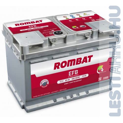 ROMBAT EFB Autó Akkumulátor 12V 60Ah 560A Jobb+