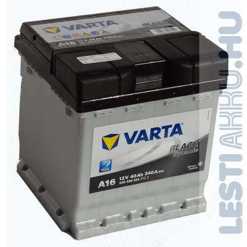 VARTA A16 Black Dynamic Autó Akkumulátor 12V 40Ah 340A Punto Jobb+ (540406034)