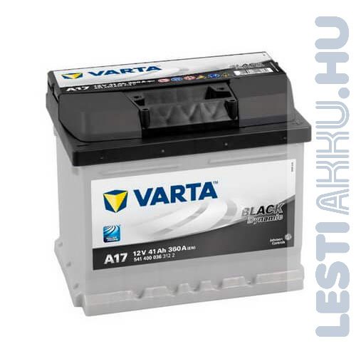 VARTA A17 Black Dynamic Autó Akkumulátor 12V 41Ah 360A Jobb+ (541400036)