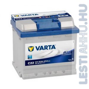 VARTA C22 Blue Dynamic Autó Akkumulátor 12V 52Ah 470A Jobb+ (552400047)