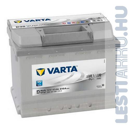 VARTA D39 Silver Dynamic Autó Akkumulátor 12V 63Ah 610A Bal+ (563401061)