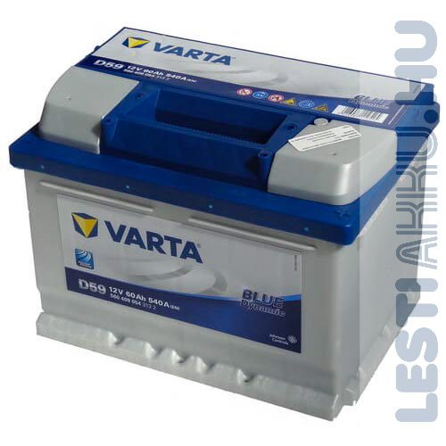 VARTA D59 Blue Dynamic Autó Akkumulátor 12V 60Ah 540A Alacsony Jobb+ (560409054)