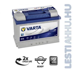 VARTA N70 Blue Dynamic EFB Autó Akkumulátor 12V 70Ah 760A Jobb+ (570500076)