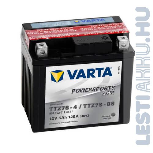 VARTA Powersports AGM Motor Akkumulátor TTZ7S-4 (YTZ7S-BS) 12V 5Ah 120A Jobb+ (507902011A514)
