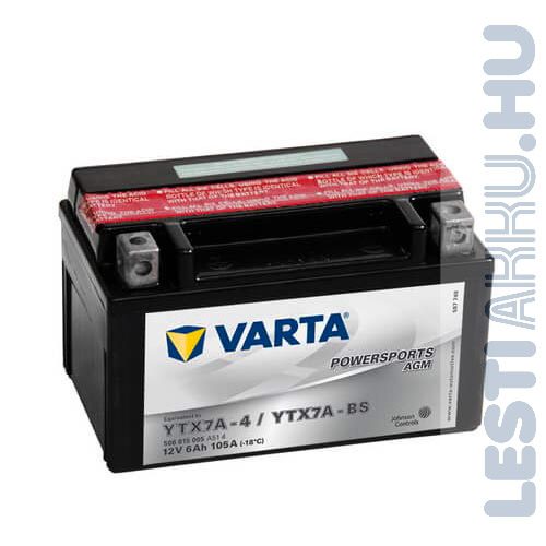 VARTA Powersports AGM Motor Akkumulátor YTX7A-BS 12V 6Ah 105A Bal+ (506015005A514)