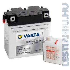 VARTA Powersports Freshpack Motor Akkumulátor 6N11A-3A 6V 11Ah 80A Jobb+ (012014008A514)