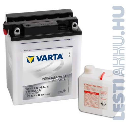VARTA Powersports Freshpack Motor Akkumulátor YB12A-A (12N12A-4A-1) 12V 12Ah 160A Bal+ (512011012A514)