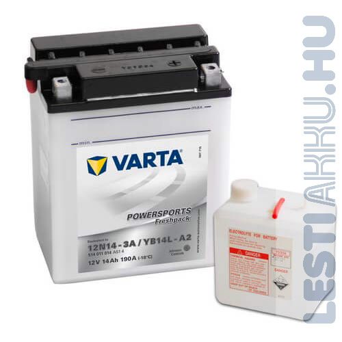 VARTA Powersports Freshpack Motor Akkumulátor YB14L-A2 (12N14-3A) 12V 14Ah 190A Jobb+ (514011014A514)