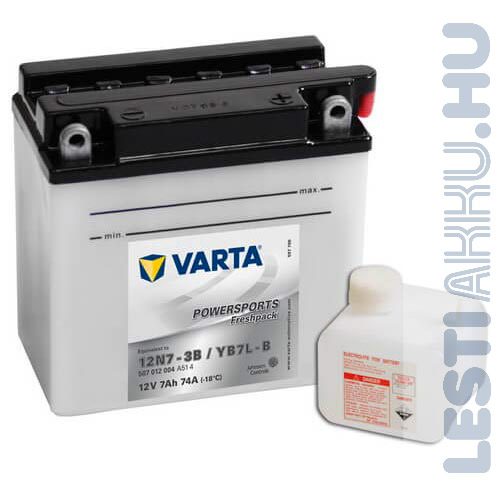 VARTA Powersports Freshpack Motor Akkumulátor YB7L-B (12N7-3B) 12V 7Ah 74A Jobb+ (507012004A514)