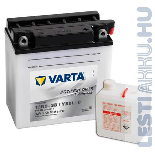 VARTA Powersports Freshpack Motor Akkumulátor YB9L-B (12N9-3B) 12V 9Ah 85A Jobb+ (509015008A514)