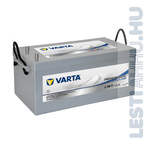 Varta Professional Deep Cycle AGM meghajtó akkumulátor LAD260 12V 260Ah bal+ (830260120D952)