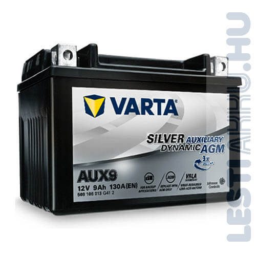 Varta Silver Dynamic Auxiliary AGM Kiegészítő Akkumulátor AUX9 12V 9Ah Bal+