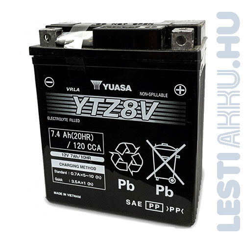 YUASA Start-Stop Motor Akkumulátor YTZ8V 12V 7Ah 120A Jobb+